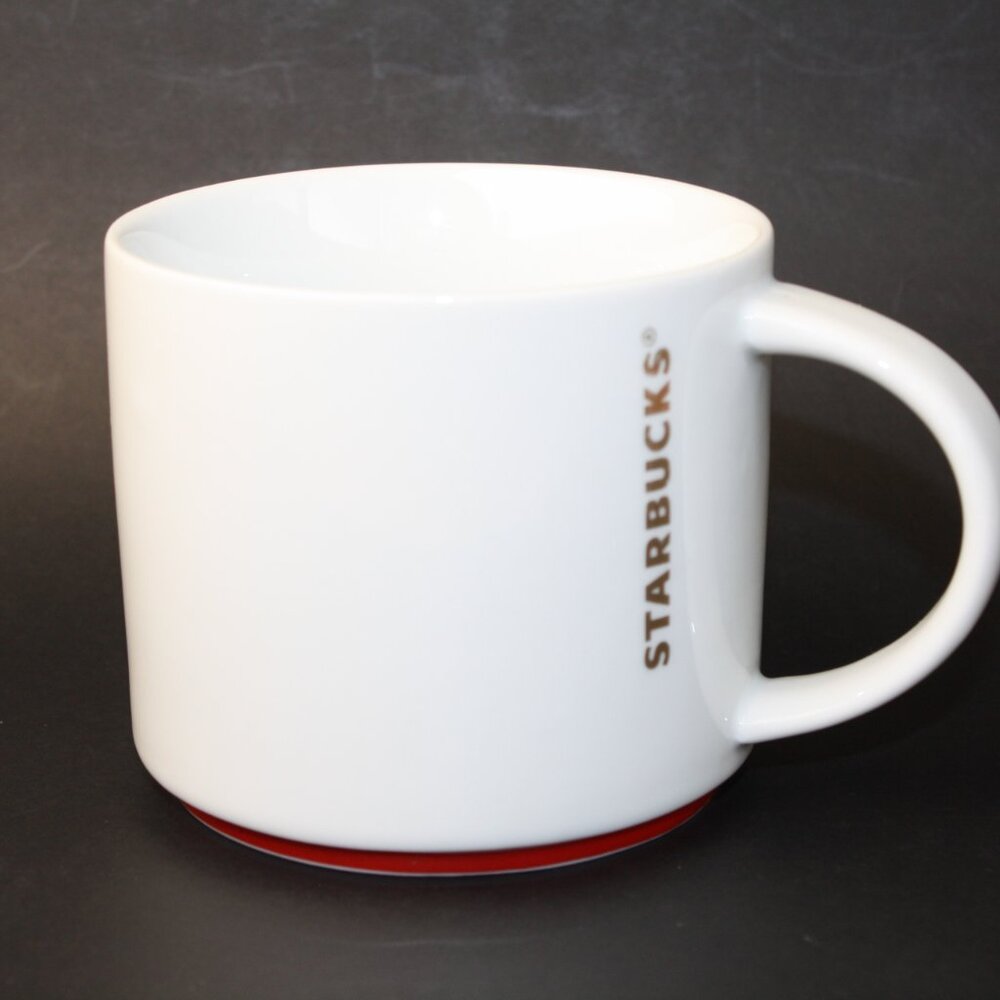 Vintage Starbucks 16 oz. Mug White red bottom 2012 Large coffee mug